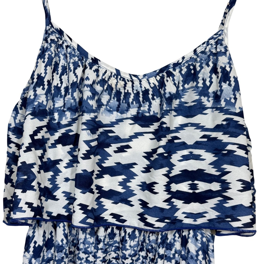 Moon Collection Blue and White Printed Maxi Dress - Picture 4 of 12